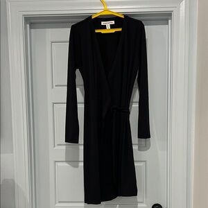 NWT Elegant Black Wrap Dress Size L